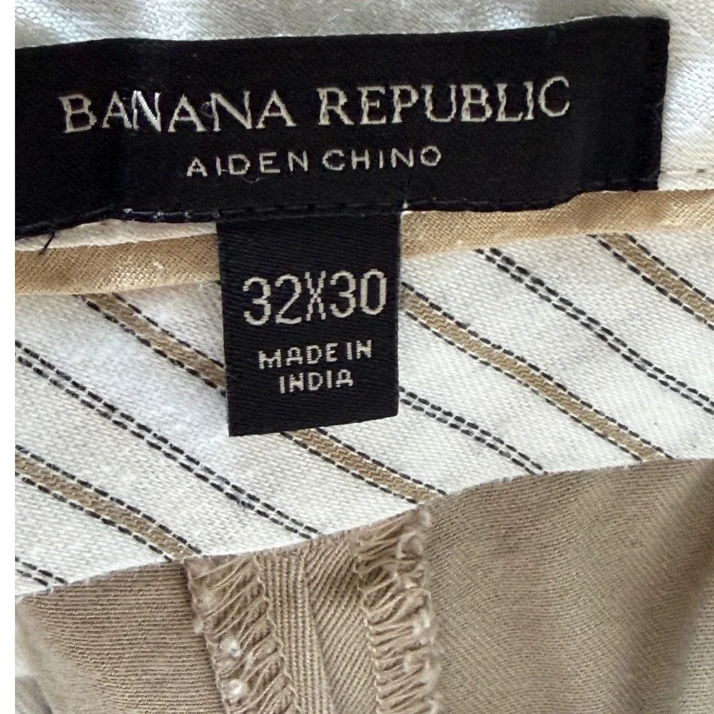 Banana Republic Aiden Chino Mens 32x30 Khaki Slim Fit Stretch Cotton Pants